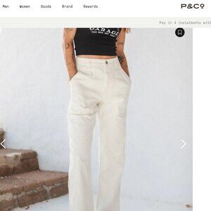 P&Co 304 White Fatigue Pants